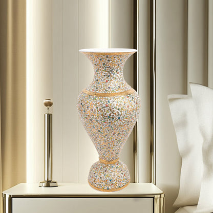 Handmade Ceramic Decorative Vase, Golden Bloom Ceramic Vase, Golden Vase