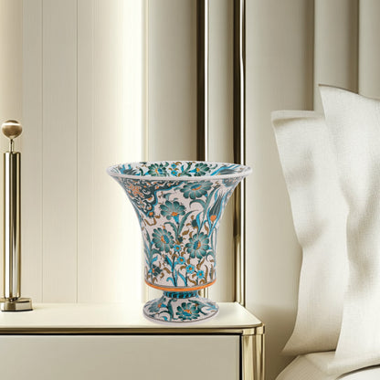 Handmade Ceramic Decorative Vase, Floral Chalice Ceramic Vase
