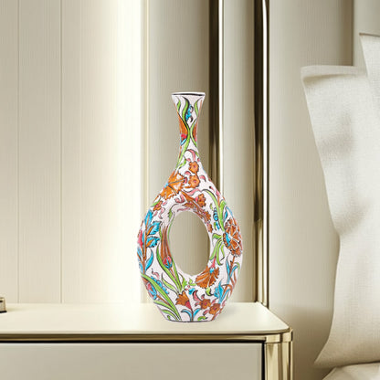Handmade Ceramic Decorative Vase, Ornate Loop Ceramic Vase