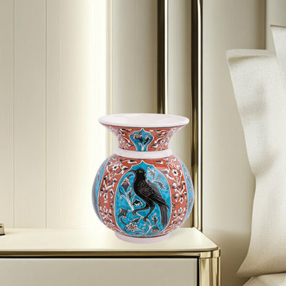 Handmade Ceramic Decorative Vase, Raven Elegance Ceramic Vase