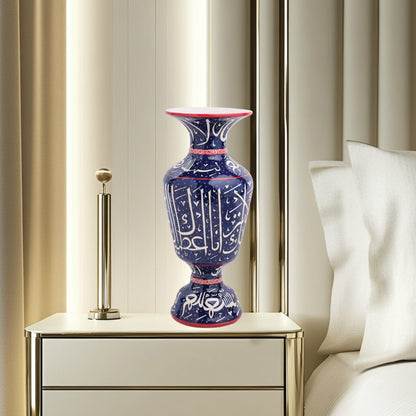 Handmade Ceramic Decorative Vase, Calligraphy Elegance Ceramic Vase