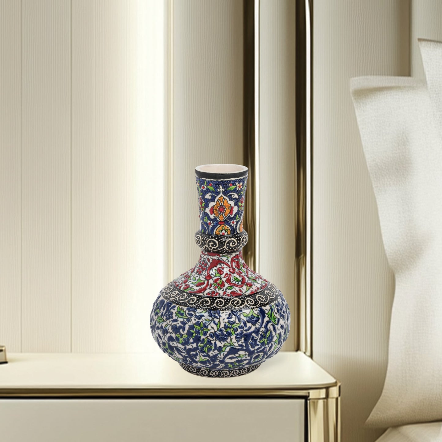 Handmade Ceramic Decorative Vase, Ornate Garden Ceramic Vase