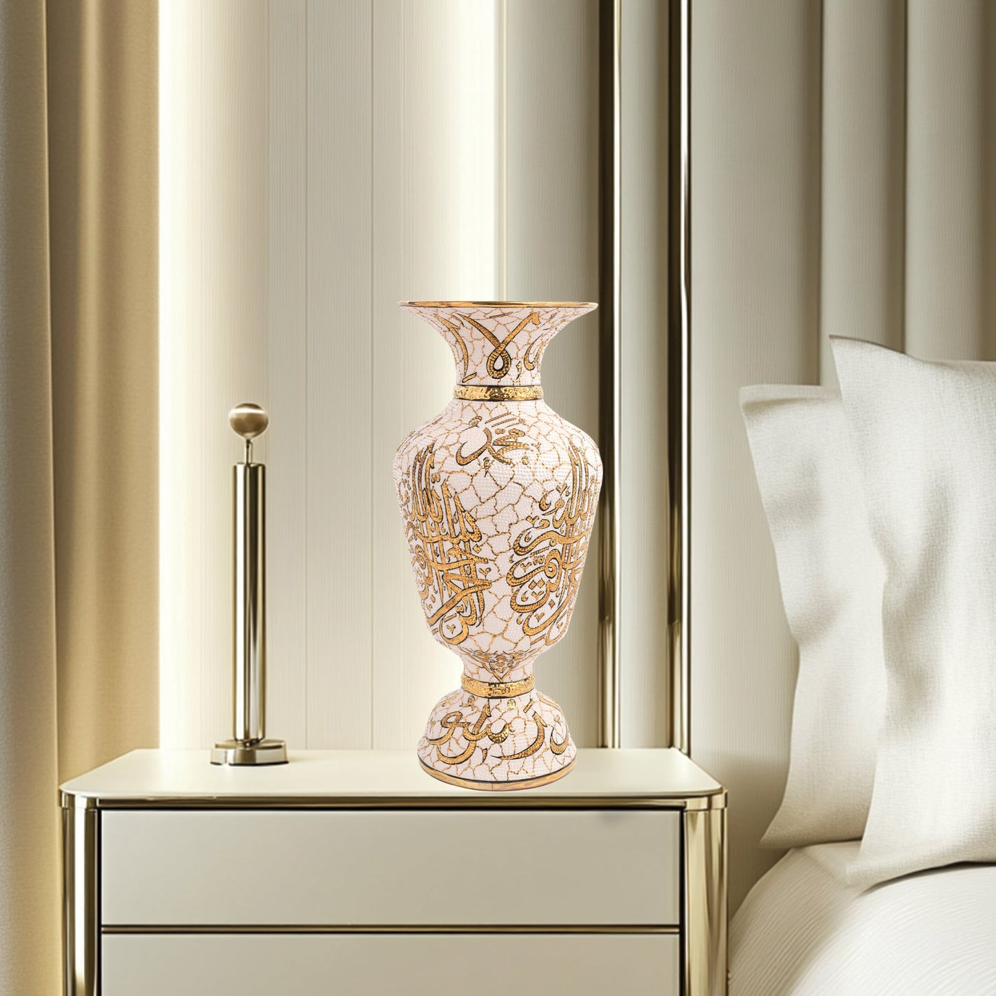 Handmade Ceramic Decorative Vase, Golden Grace Ceramic Vase, Golden Vase