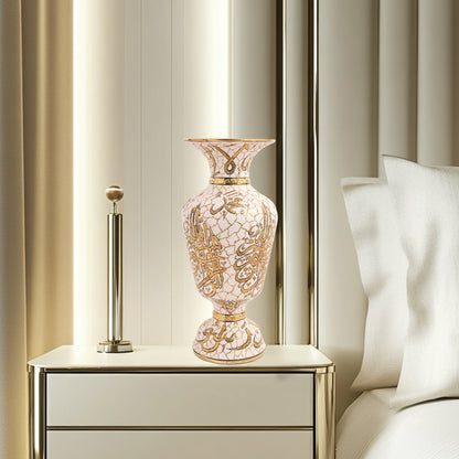 Handmade Ceramic Decorative Vase, Golden Grace Ceramic Vase, Golden Vase