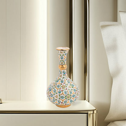 Handmade Ceramic Decorative Vase, Golden Blossom Ceramic Vase, Golden Vase