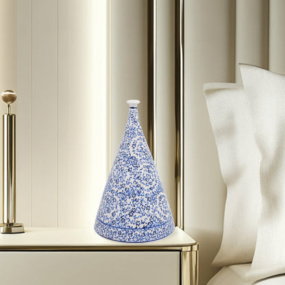 Handmade Ceramic Decorative Vase, Blue Vine Ceramic Vase