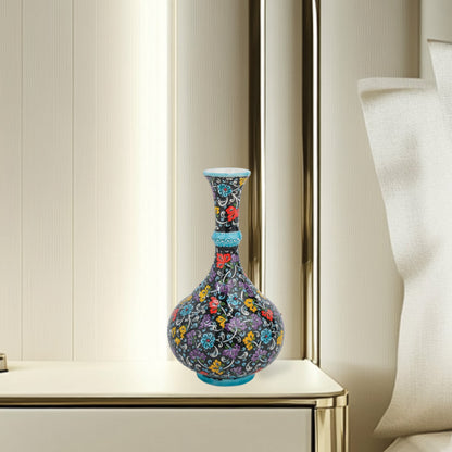 Handmade Ceramic Decorative Vase, Midnight Bloom Ceramic Vase