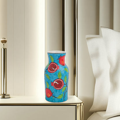 Handmade Ceramic Decorative Vase, Pomegranate Bloom Ceramic Vase
