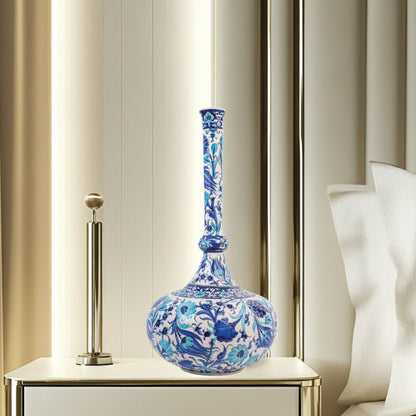 Handmade Ceramic Decorative Vase, Blue Bloom Ceramic Vase