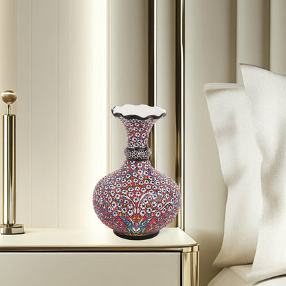 Handmade Ceramic Decorative Vase, Floral Mosaic Ceramic Vase