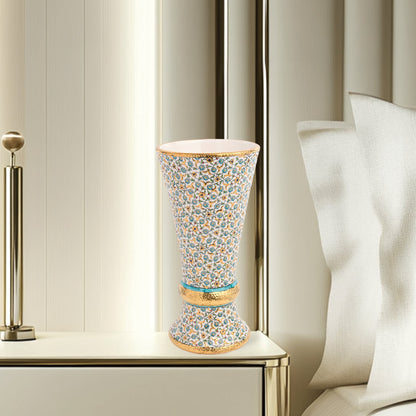 Handmade Ceramic Decorative Vase, Golden Blossom Ceramic Vase, Golden Vase
