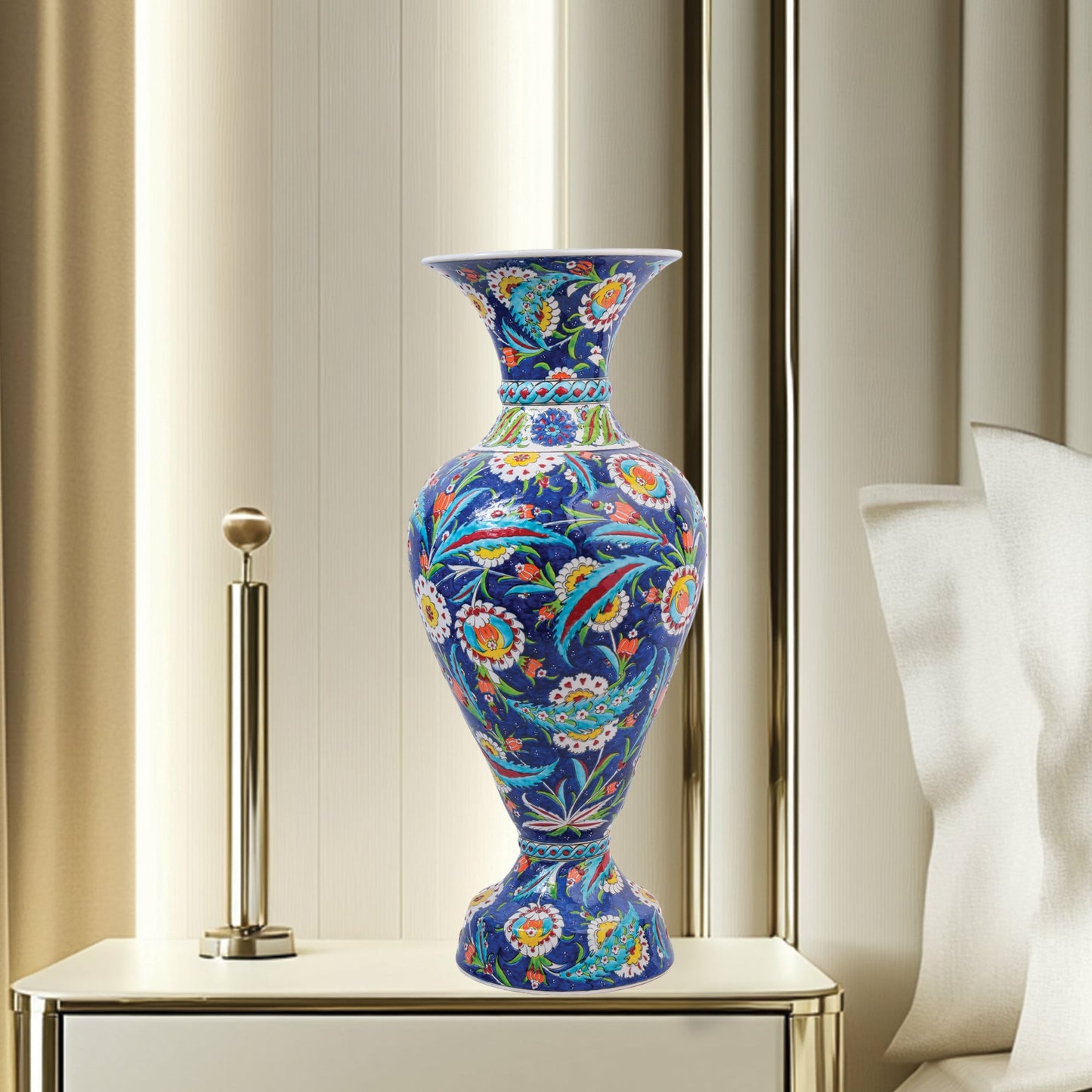 Handmade Ceramic Decorative Vase, Floral Serenity Ceramic Vase