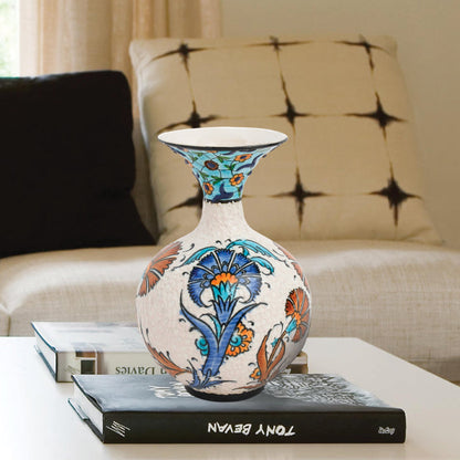 Handmade Ceramic Decorative Vase, Ottoman Bloom Ceramic Vase
