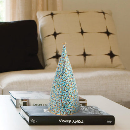 Handmade Ceramic Decorative Vase, Ottoman Blossom Ceramic Vase, Golden Vase