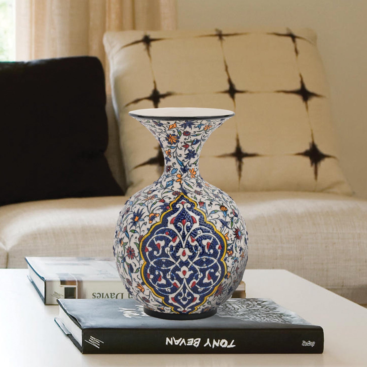 Handmade Ceramic Decorative Vase, Royal Floral Ceramic Vase