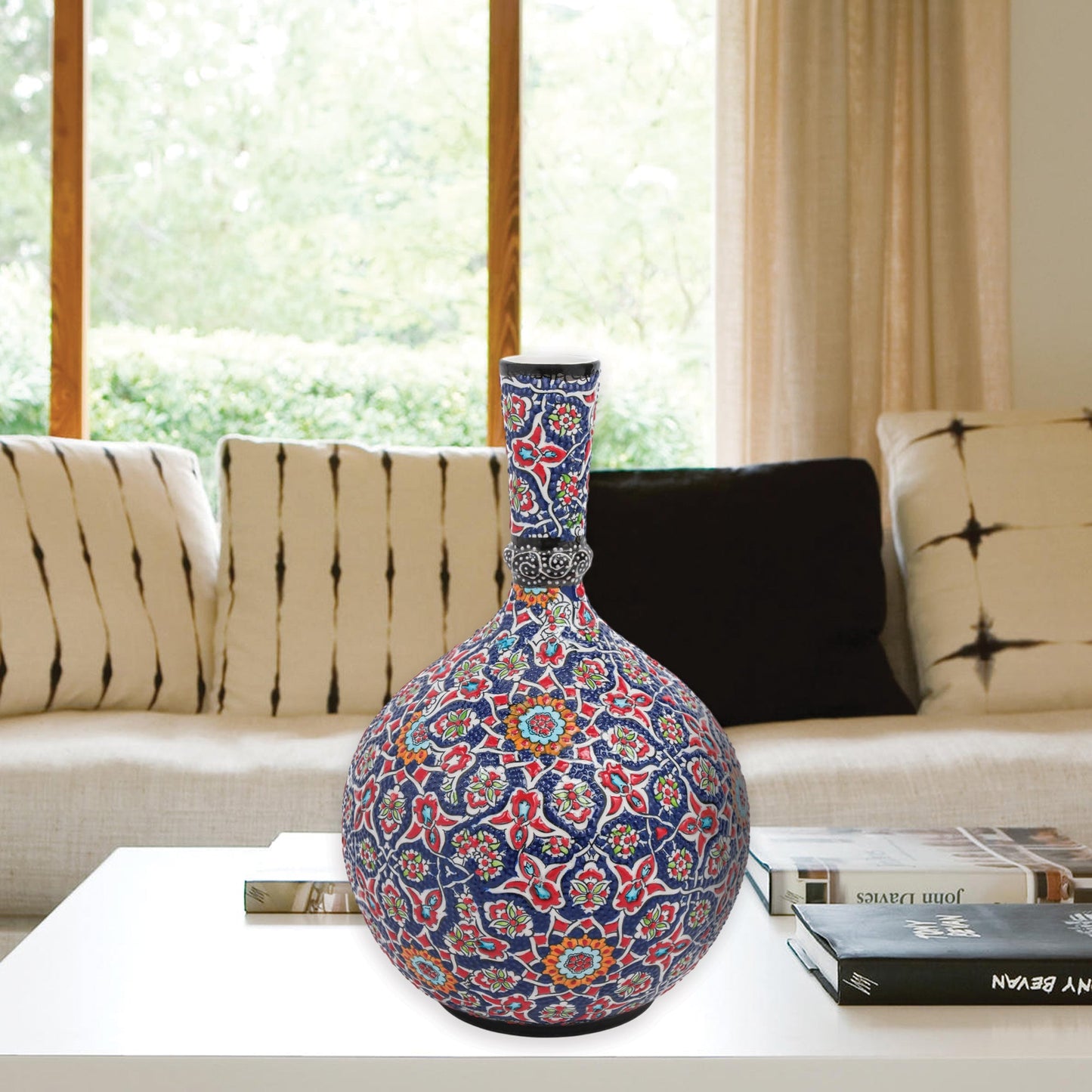 Handmade Ceramic Decorative Vase, Persian Mosaic Ceramic Vase