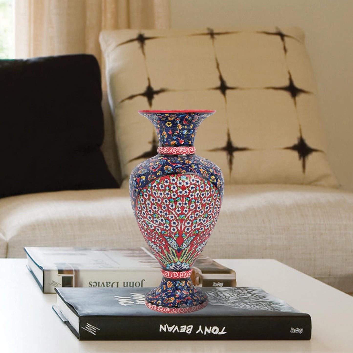 Handmade Ceramic Decorative Vase, Persian Garden Ceramic Vase