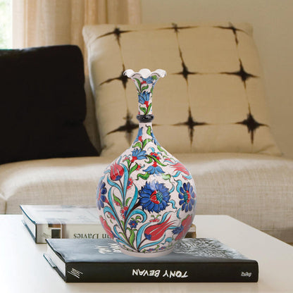 Handmade Ceramic Decorative Vase, Tulip Garden Ceramic Vase