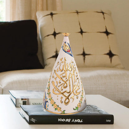 Handmade Ceramic Decorative Vase, Royal Calligraphy Ceramic Vase, Golden Vase