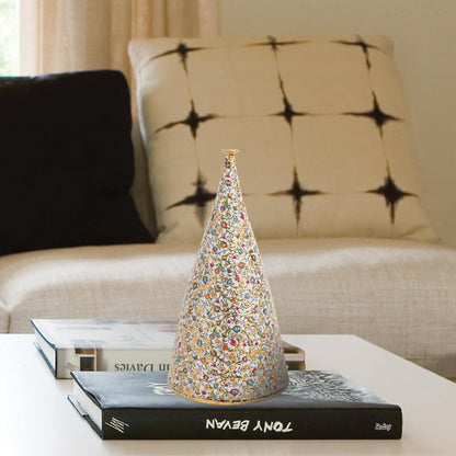 Handmade Ceramic Decorative Vase, Golden Blossom Ceramic Vase, Golden Vase