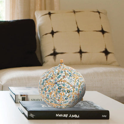 Handmade Ceramic Decorative Vase, Golden Bloom Ceramic Vase, Golden Vase