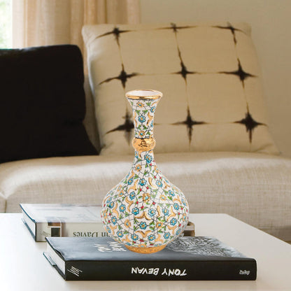 Handmade Ceramic Decorative Vase, Golden Blossom Ceramic Vase, Golden Vase