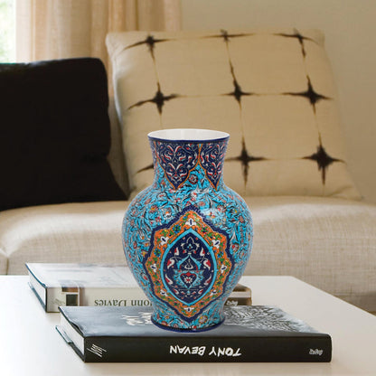 Handmade Ceramic Decorative Vase, Oriental Medallion Ceramic Vase