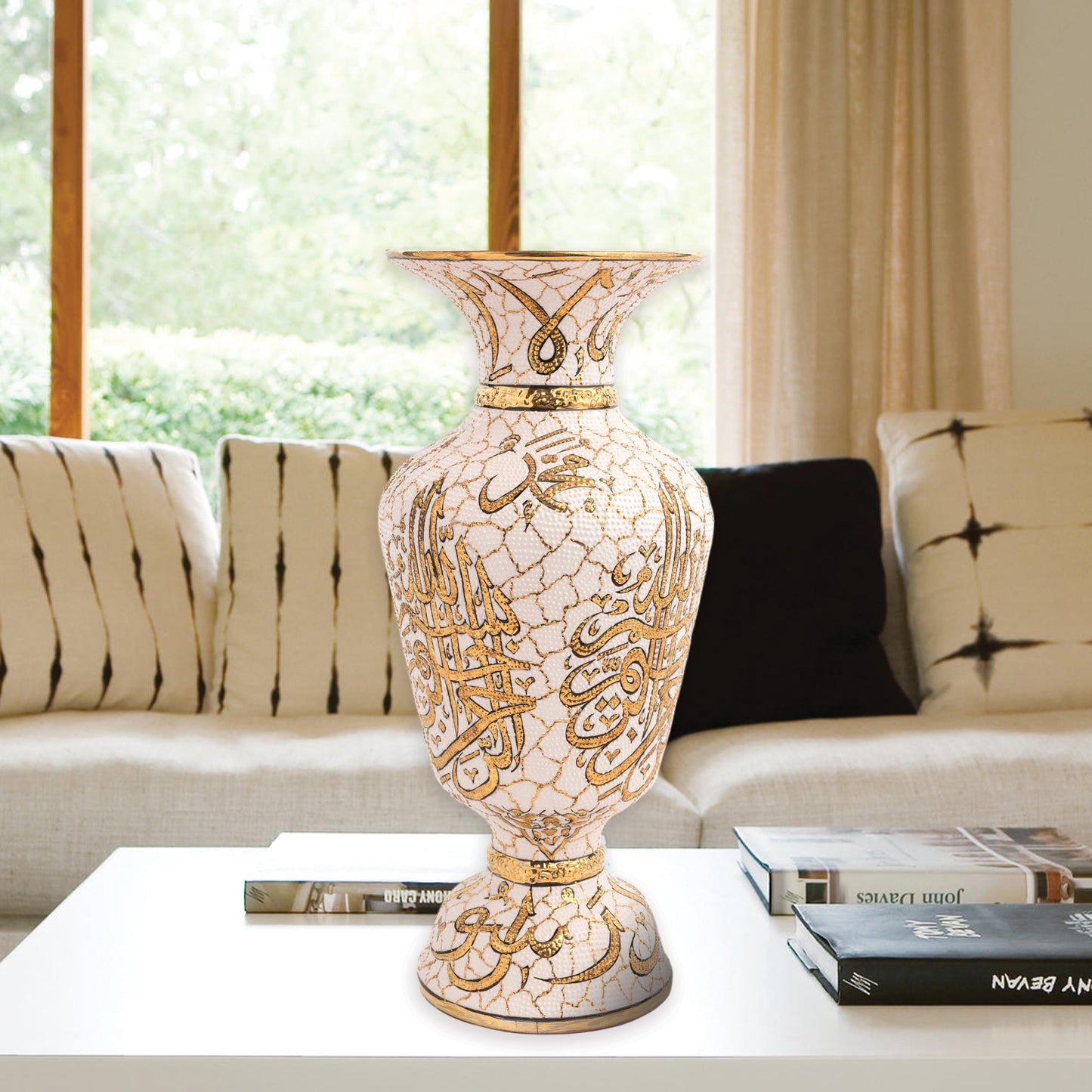Handmade Ceramic Decorative Vase, Golden Grace Ceramic Vase, Golden Vase