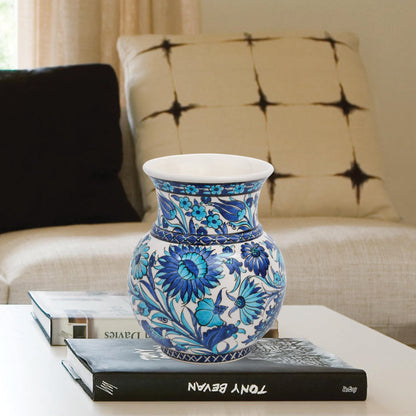 Handmade Ceramic Decorative Vase, Azure Bloom Ceramic Vase