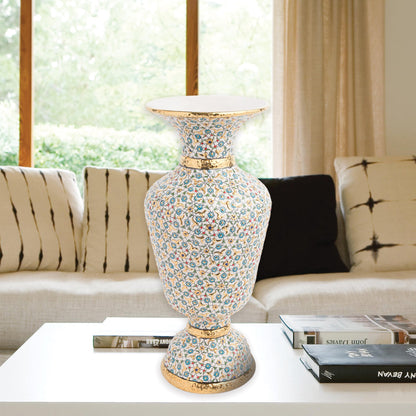 Handmade Ceramic Decorative Vase, Blossom Elegance Ceramic Vase, Golden Vase