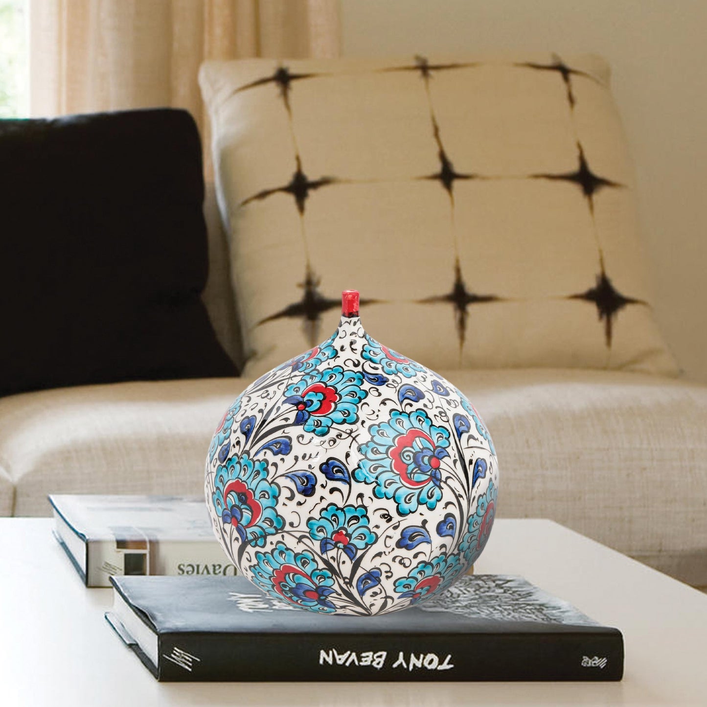 Handmade Ceramic Decorative Vase, Bloom Sphere Ceramic Vase
