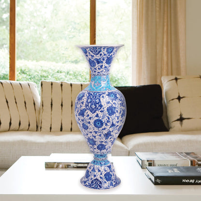 Handmade Ceramic Decorative Vase, Sapphire Elegance Ceramic Vase
