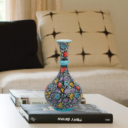 Handmade Ceramic Decorative Vase, Midnight Bloom Ceramic Vase