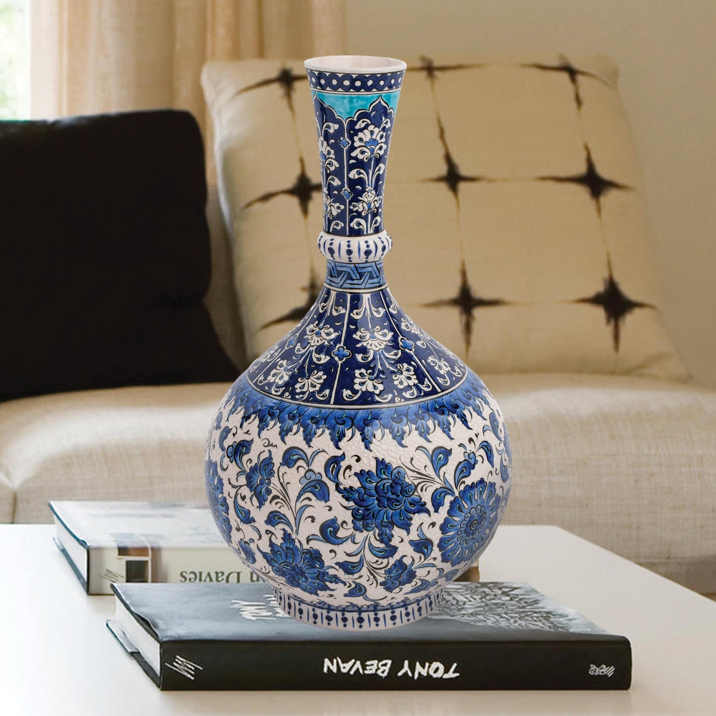 Handmade Ceramic Decorative Vase, Royal Garden Ceramic Vase