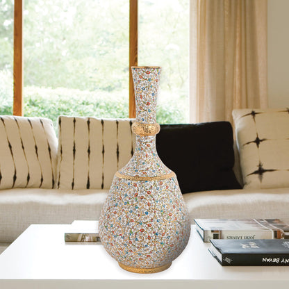 Handmade Ceramic Decorative Vase, Royal Bloom Ceramic Vase, Golden Vase