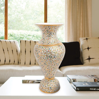 Handmade Ceramic Decorative Vase, Golden Bloom Ceramic Vase, Golden Vase