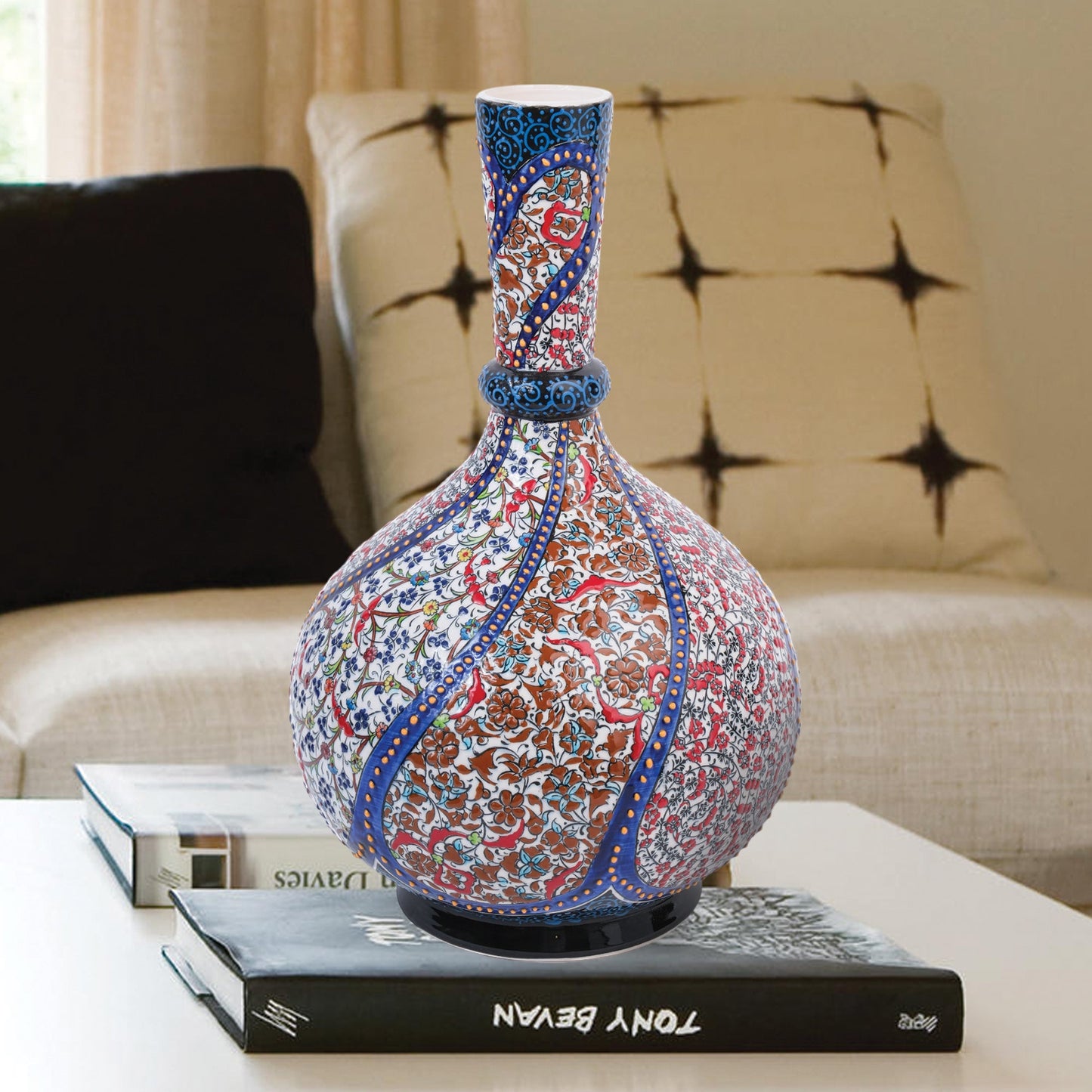 Handmade Ceramic Decorative Vase, Oriental Garden Ceramic Vase