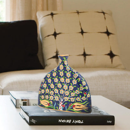 Handmade Ceramic Decorative Vase, Gold Tree Ceramic Vase, Golden Vase