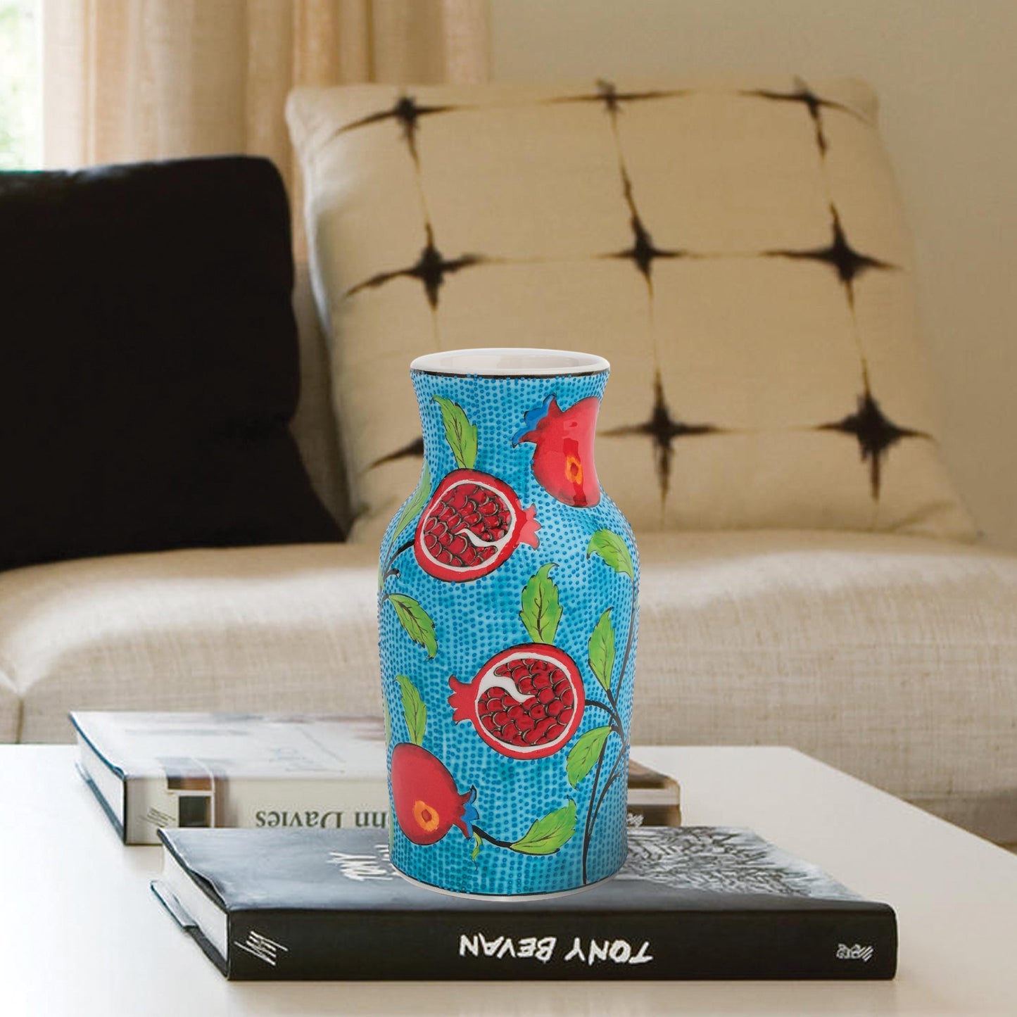Handmade Ceramic Decorative Vase, Pomegranate Bloom Ceramic Vase