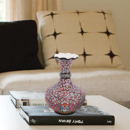 Handmade Ceramic Decorative Vase, Floral Mosaic Ceramic Vase
