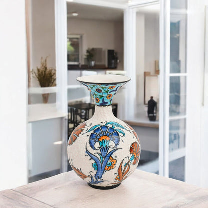 Handmade Ceramic Decorative Vase, Ottoman Bloom Ceramic Vase