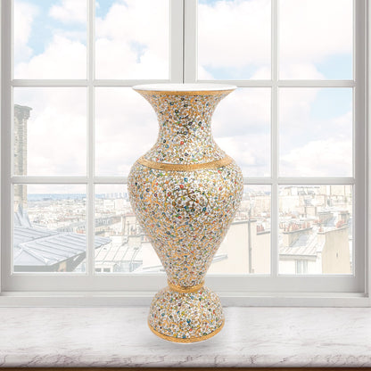 Handmade Ceramic Decorative Vase, Golden Bloom Ceramic Vase, Golden Vase