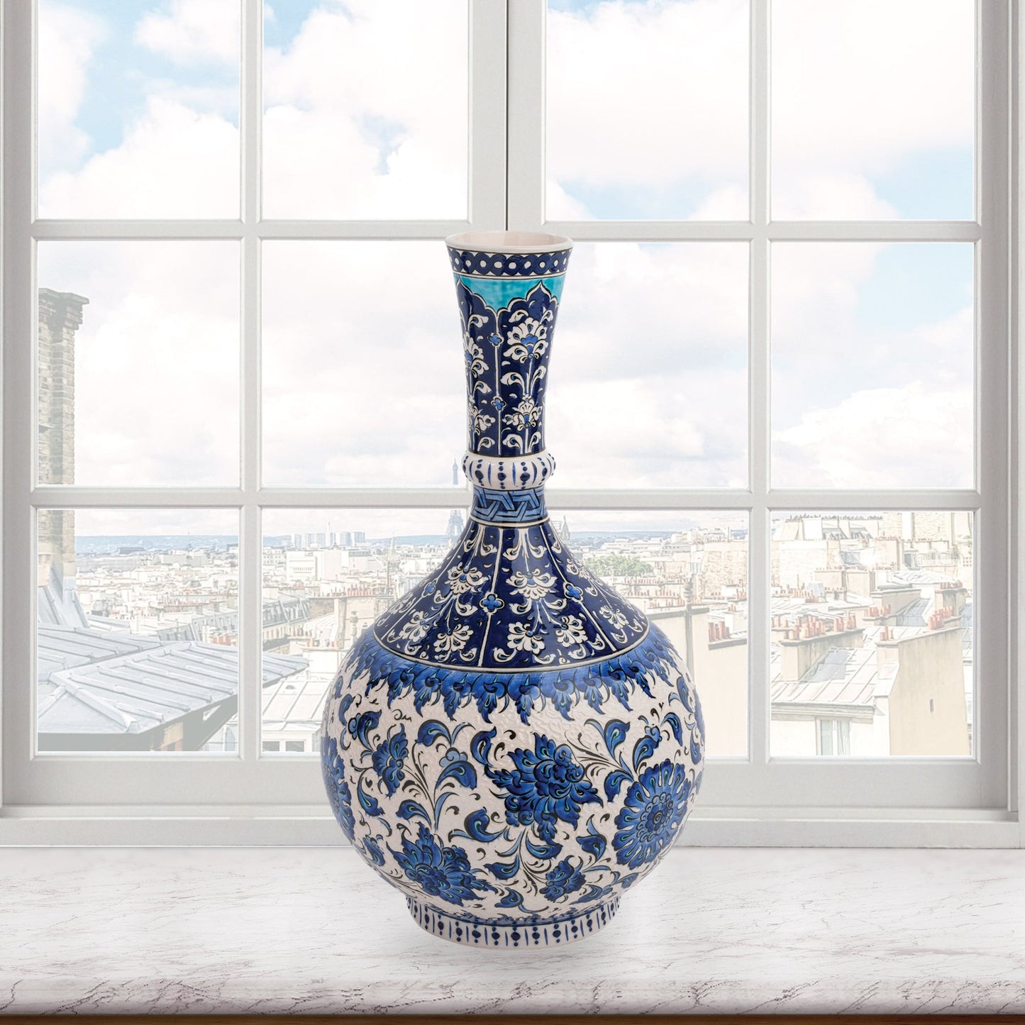 Handmade Ceramic Decorative Vase, Royal Garden Ceramic Vase
