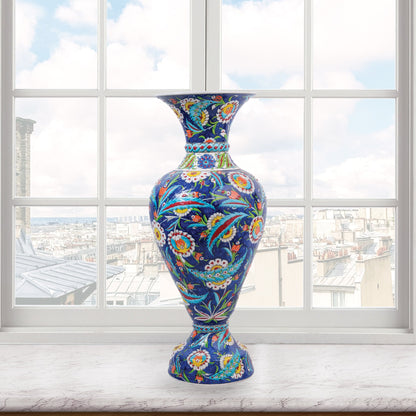 Handmade Ceramic Decorative Vase, Floral Serenity Ceramic Vase