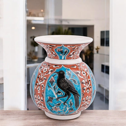 Handmade Ceramic Decorative Vase, Raven Elegance Ceramic Vase
