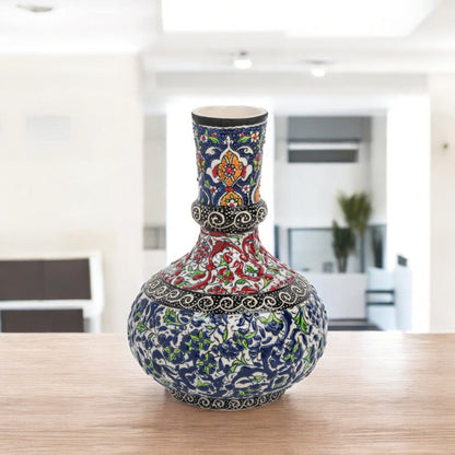 Handmade Ceramic Decorative Vase, Ornate Garden Ceramic Vase