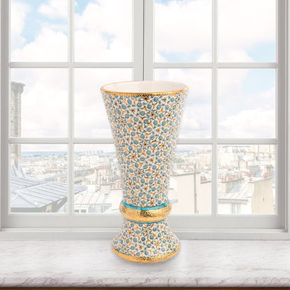 Handmade Ceramic Decorative Vase, Golden Blossom Ceramic Vase, Golden Vase