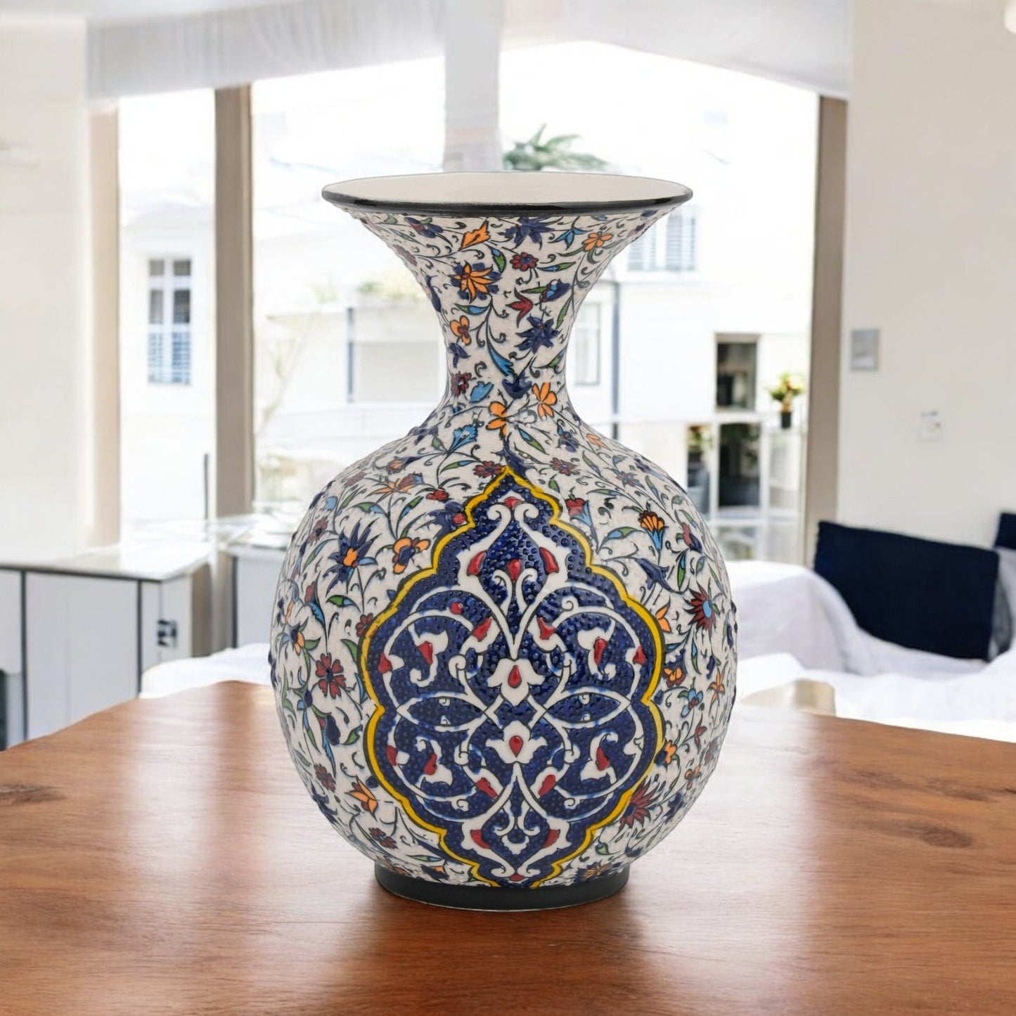 Handmade Ceramic Decorative Vase, Royal Floral Ceramic Vase