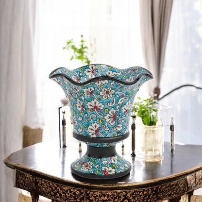 Handmade Ceramic Decorative Vase, Floral Cascade Ceramic Vase