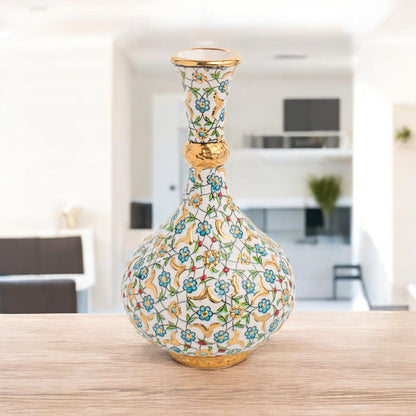 Handmade Ceramic Decorative Vase, Golden Blossom Ceramic Vase, Golden Vase